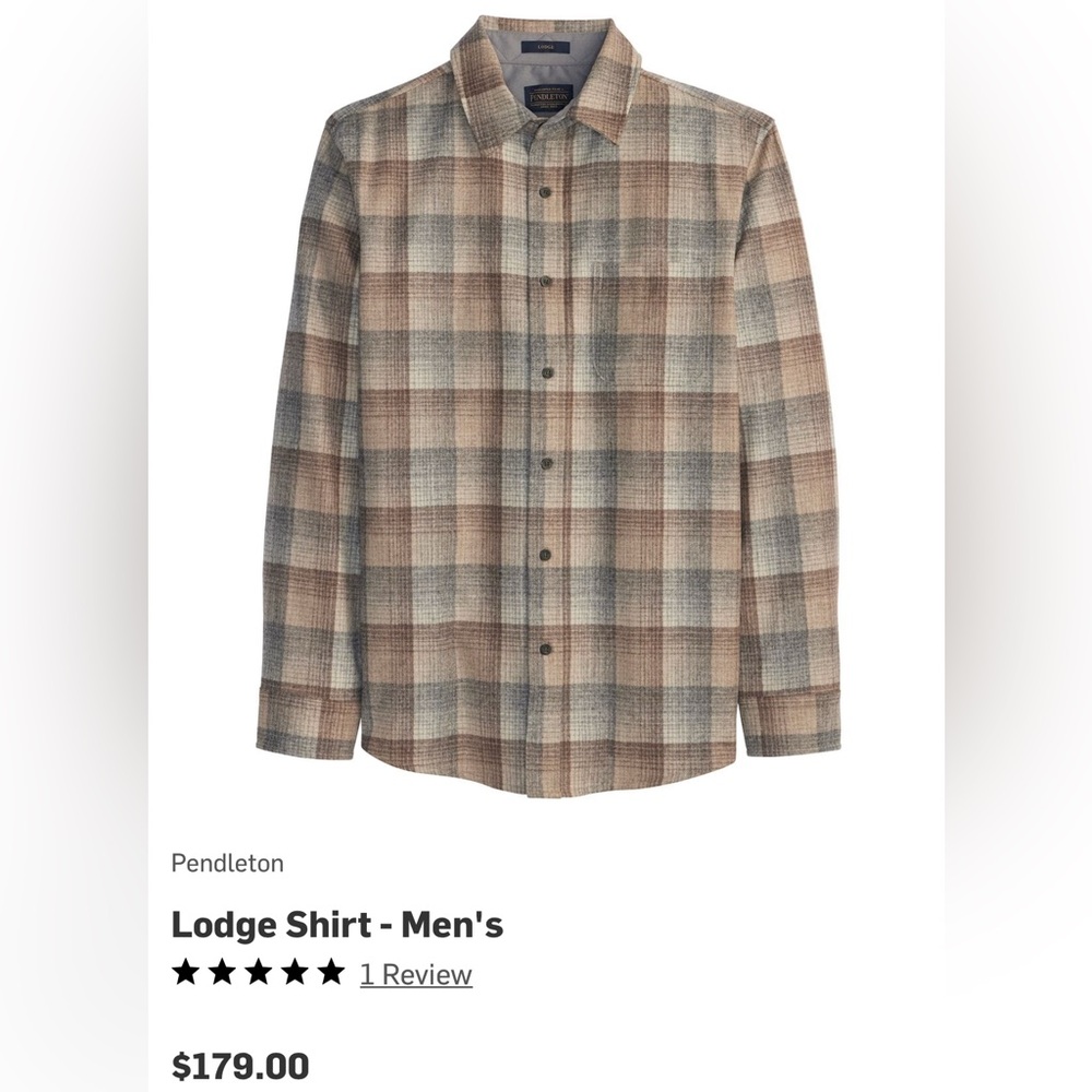 Pendleton flannel lodge shirt size large 100 wool